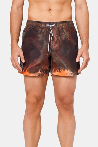 Short de bain tie and dye - Noir et marron