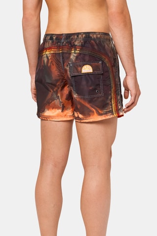 Short de bain tie and dye - Noir et marron