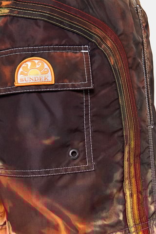 Short de bain tie and dye - Noir et marron