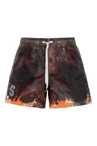 Short de bain tie and dye - Noir et marron