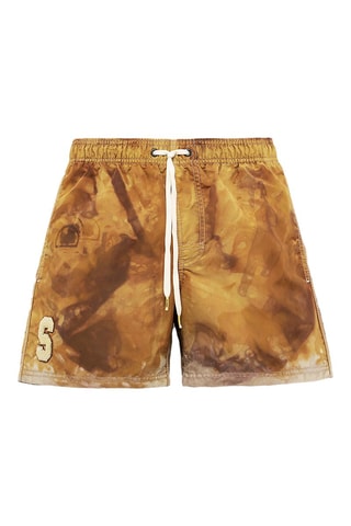 Short de bain tie and dye - Beige et marron