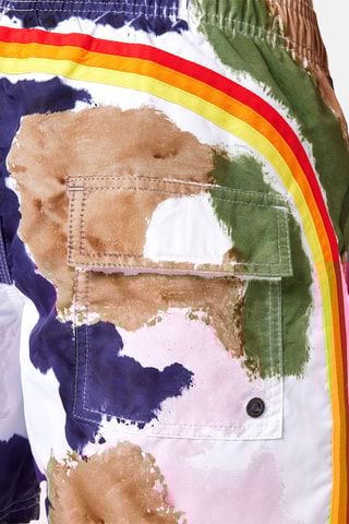 Short de bain - Blanc et vert