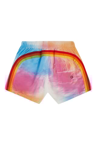 Short de bain tie and dye - Orange et bleu clair