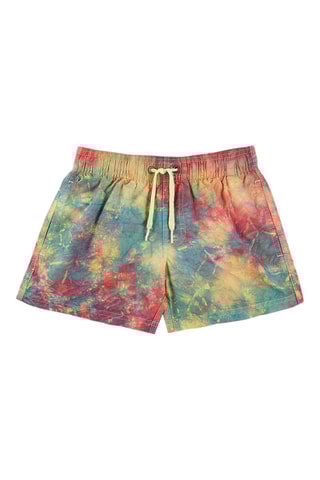 Short de bain tie and dye - Turquoise et jaune