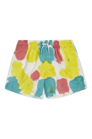 Short de bain - Turquoise et blanc
