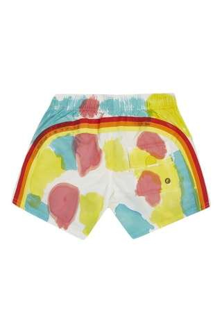 Short de bain - Turquoise et blanc