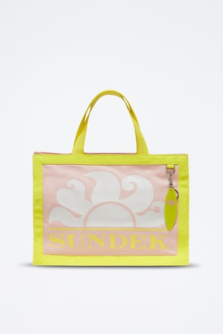 Tote bag - Vert clair et rose poudré