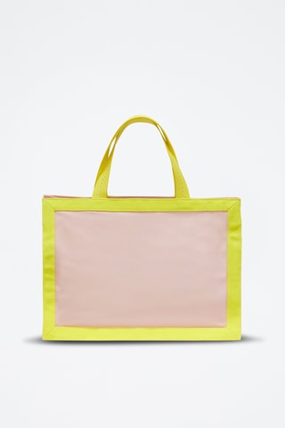 Tote bag - Vert clair et rose poudré