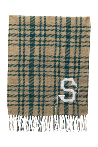 Echarpe en laine - Beige et vert foncé