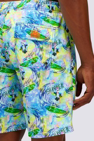 Short de bain - Ciel et jaune