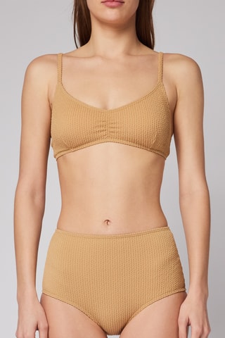 Bas de maillot taille haute - Camel