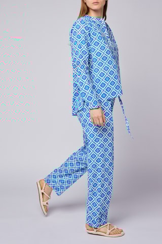 Chemisier - Blanc et bleu