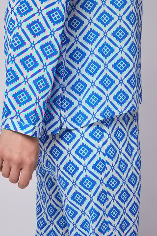 Chemisier - Blanc et bleu