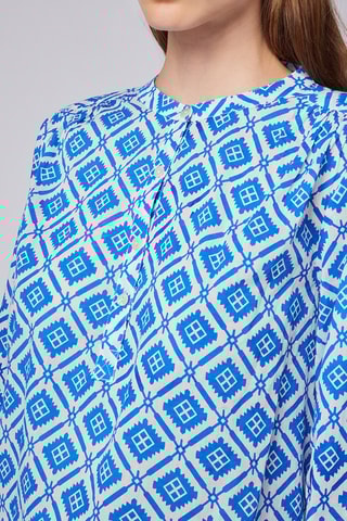 Chemisier - Blanc et bleu