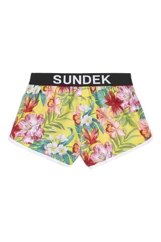 Short de bain - Jaune et rose