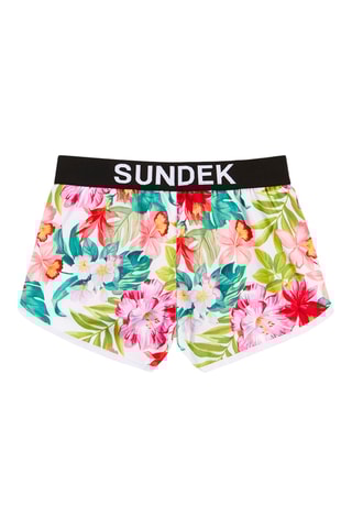 Short de bain - Blanc et rose