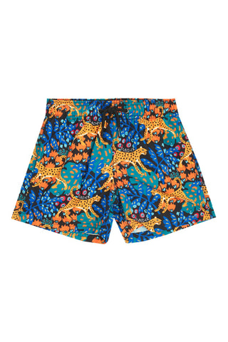 Short de bain - Bleu canard et orange