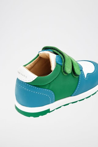 Leren Sneakers Lucky BB Hemelsblauw en Donkergroen