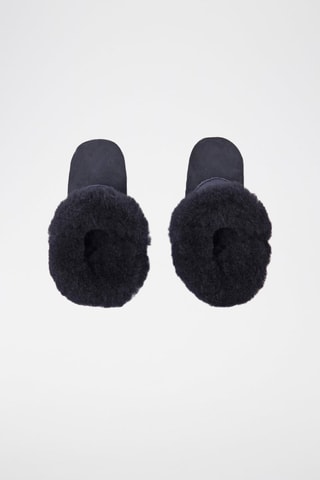 Schapenleren- en Wollen Gevoerde Pantoffels Avignon Marineblauw