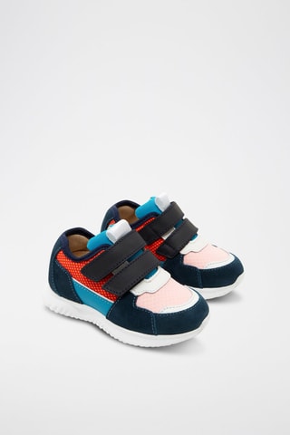 Leren Sneakers Eclair BB Marineblauw en Roze