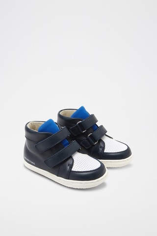 Hoge Leren Sneakers Augustin Marineblauw en Wit