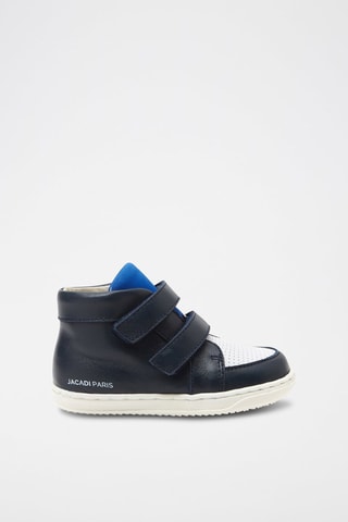 Hoge Leren Sneakers Augustin Marineblauw en Wit