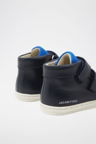 Hoge Leren Sneakers Augustin Marineblauw en Wit