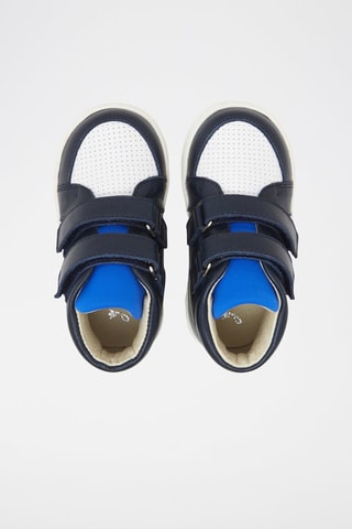 Hoge Leren Sneakers Augustin Marineblauw en Wit