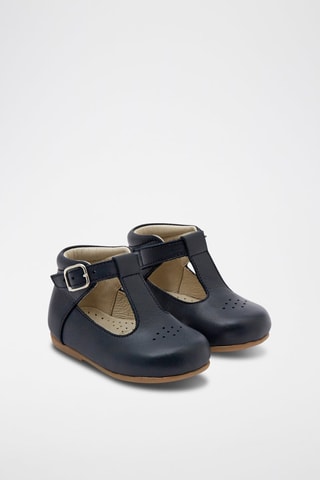 Leren Saloméschoenen Damien Marineblauw