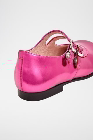 Leren Mary Janes - Fuchsia