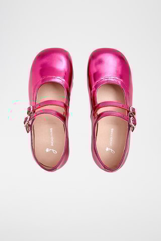 Leren Mary Janes - Fuchsia