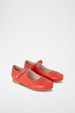 Leren Mary Janes - Koraalrood