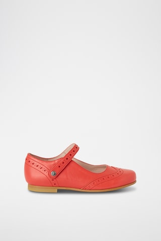 Leren Mary Janes - Koraalrood