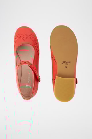 Leren Mary Janes - Koraalrood
