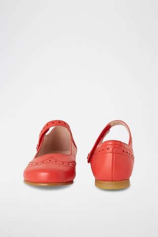 Leren Mary Janes - Koraalrood