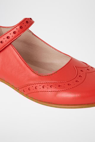 Leren Mary Janes - Koraalrood