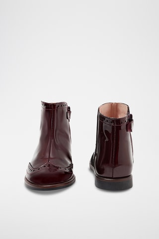 Lakleren Enkellaarzen - Bordeauxrood