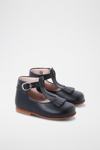 Leren Mary Janes - Marineblauw