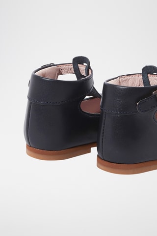 Leren Mary Janes - Marineblauw
