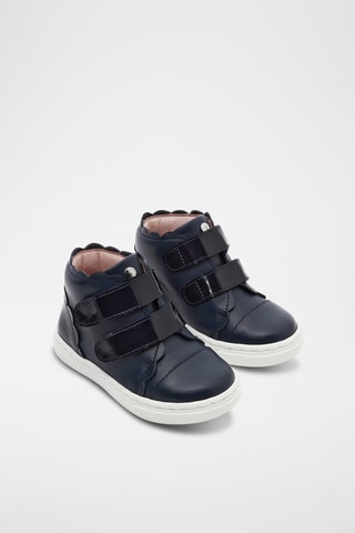 Hoge Leren Sneakers - Marineblauw