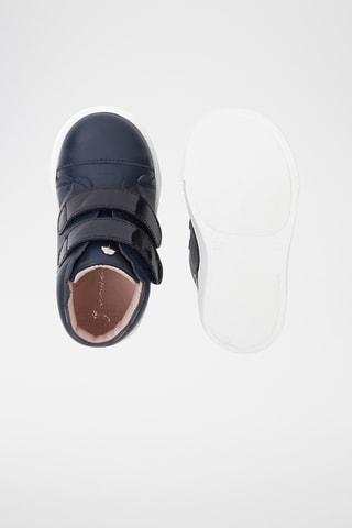 Hoge Leren Sneakers - Marineblauw