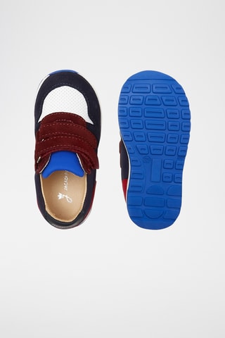 Leren Sneakers - Marineblauw en bordeauxrood