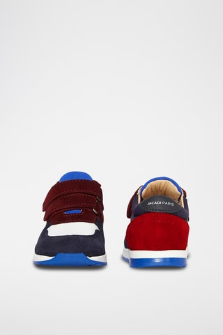 Leren Sneakers - Marineblauw en bordeauxrood