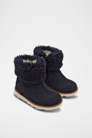 Gevoerde Nubuck en Schapenwollen Boots - Marineblauw