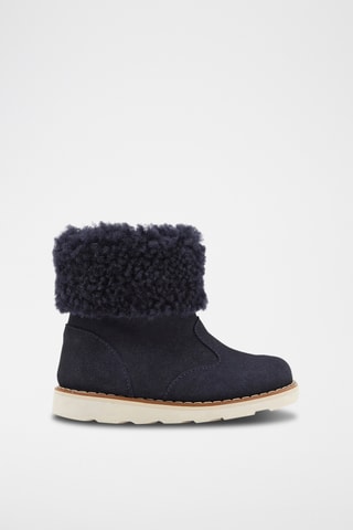 Gevoerde Nubuck en Schapenwollen Boots - Marineblauw