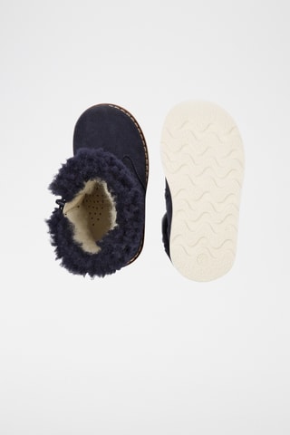 Gevoerde Nubuck en Schapenwollen Boots - Marineblauw