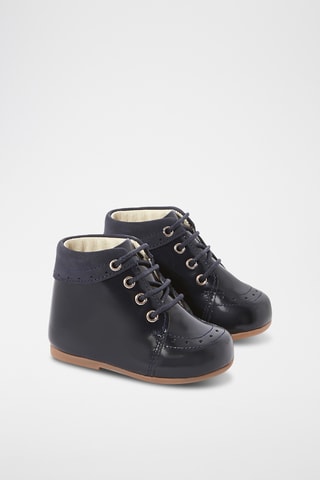 Lakleren Enkellaarzen - Marineblauw