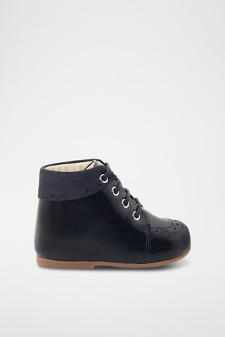 Lakleren Enkellaarzen - Marineblauw