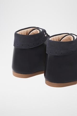 Lakleren Enkellaarzen - Marineblauw