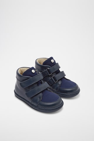 Hoge Leren Sneakers - Marineblauw